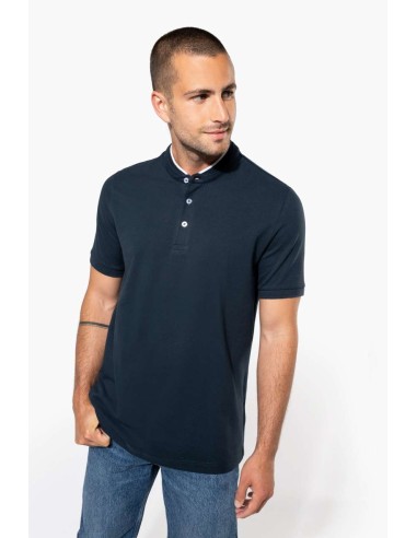 K-KA223-MEN'S SHORT SLEEVE POLO SHIRT WITH MANDARIN COLLAR
